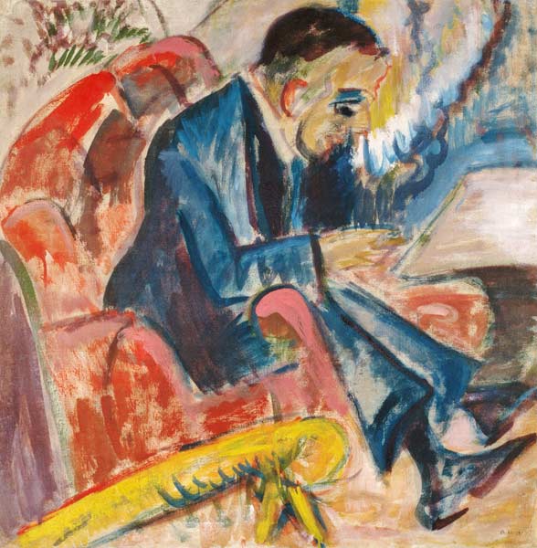 Sedentary man on park bench. de Ernst Ludwig Kirchner