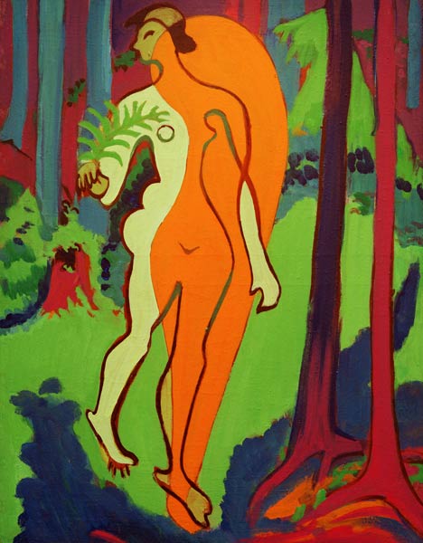 Desnudo en naranja y amarillo de Ernst Ludwig Kirchner