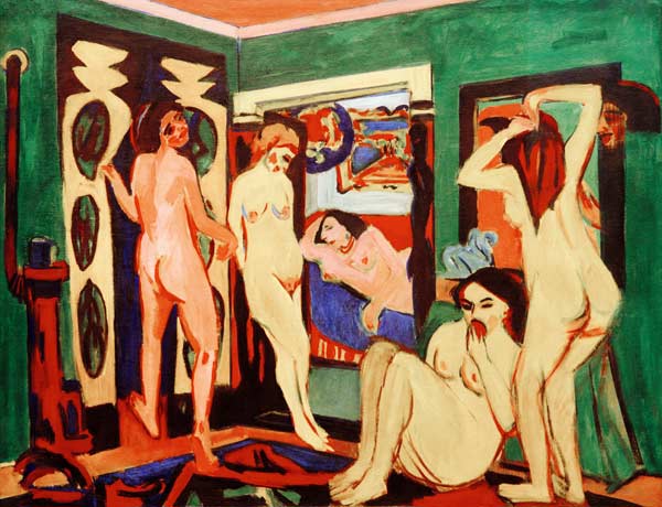 Bañistas en la habitación de Ernst Ludwig Kirchner