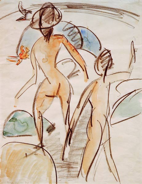 Bañistas con sombrero de Ernst Ludwig Kirchner