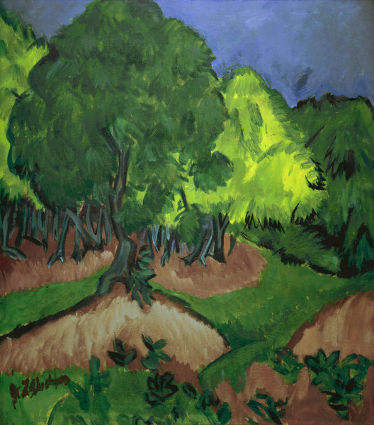 Landscape w.chestnut tree de Ernst Ludwig Kirchner