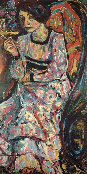 Emmy Frisch en la mecedora de Ernst Ludwig Kirchner