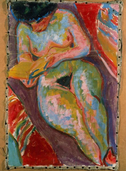 Mujer desnuda (leyendo) de Ernst Ludwig Kirchner
