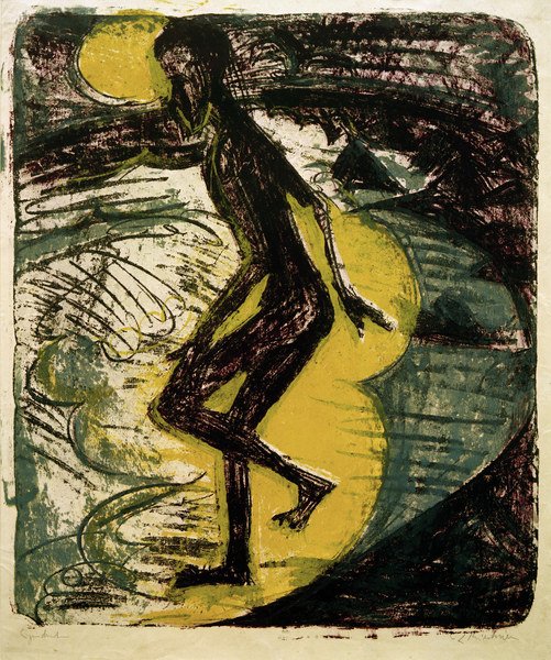 Hombre ascendiendo el mar de Ernst Ludwig Kirchner