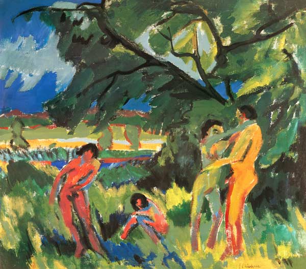 Nudes Playing under Tree de Ernst Ludwig Kirchner