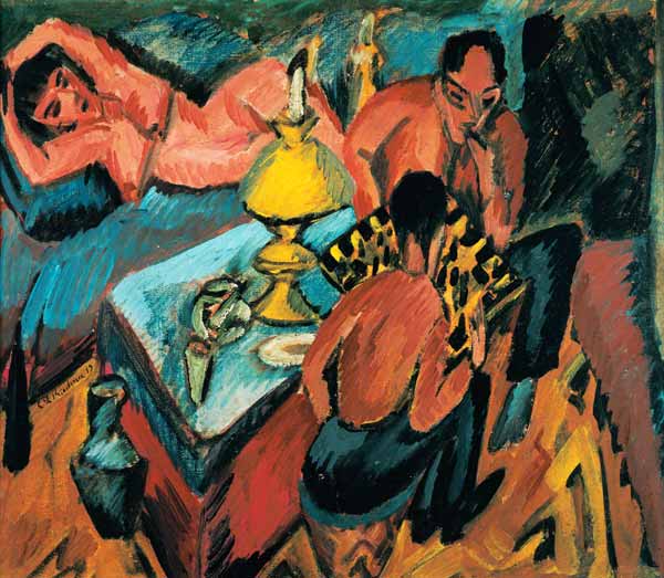 Otto Mueller at the chess de Ernst Ludwig Kirchner
