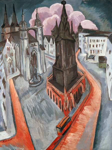 La torre roja en Halle de Ernst Ludwig Kirchner