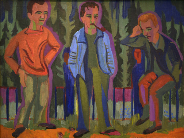 Los artistas: Hermann Scherer, Kirchner, Paul Camenisch de Ernst Ludwig Kirchner