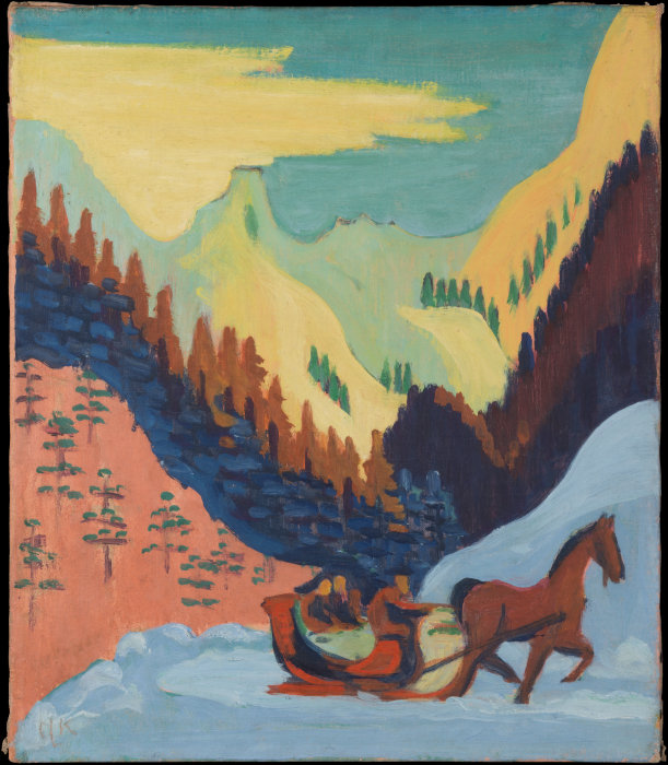 Sleigh Ride in the Snow de Ernst Ludwig Kirchner