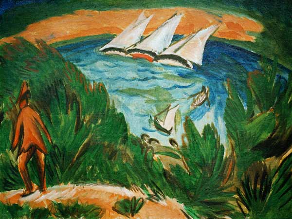 Barcos en la tormenta de Ernst Ludwig Kirchner