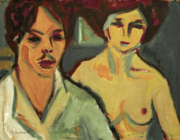 Self-portrait with Model de Ernst Ludwig Kirchner