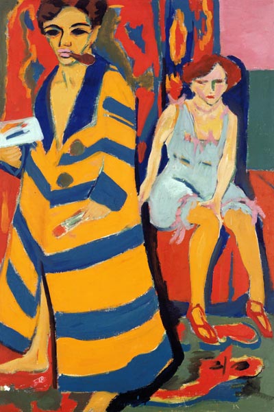 Autorretrato con modelo de Ernst Ludwig Kirchner