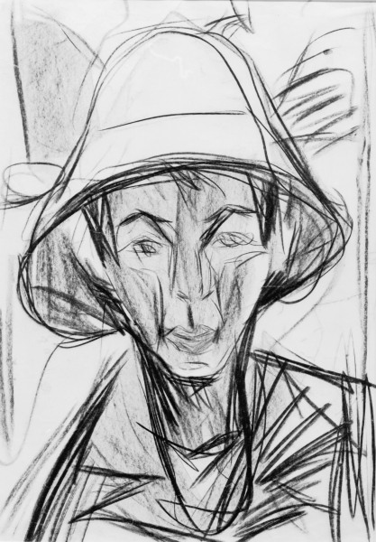 Self-Portr.w.Sheperds Hat de Ernst Ludwig Kirchner