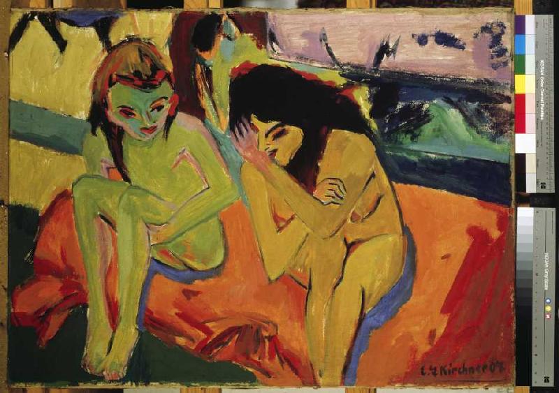 Dos chicas desnudas hablando de Ernst Ludwig Kirchner