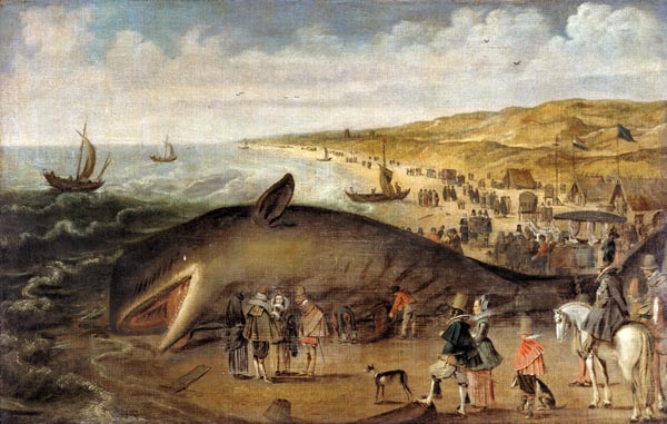 The Whale beached between Scheveningen and Katwijk de Esaias II van de Velde