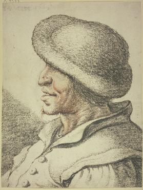 Bust of a peasant in left profile