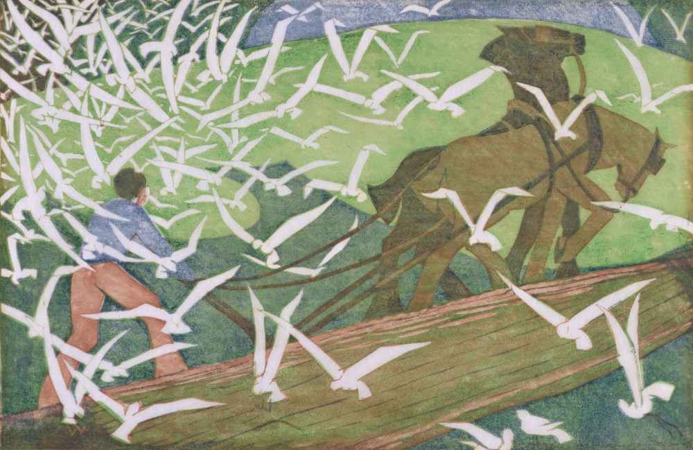 Birds Following a Plough de Ethel Spowers