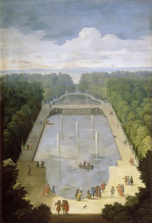 Bosquet de l'Île Royale and Bassin du Miroir in the gardens of Versailles de Etienne Allegrain