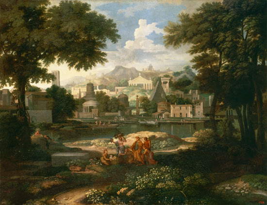 Landscape with Moses Saved from the River Nile de Etienne Allegrain