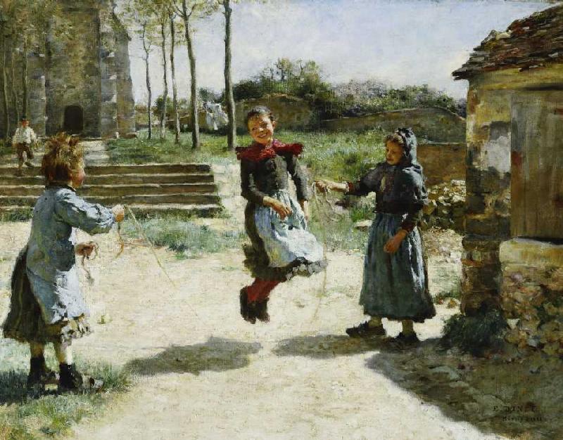Mädchen beim Seilspringen (Gamines Sautant la Corde) de Etienne Dinet