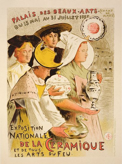 Reproduction of a poster advertising the 'National Exhibition of Ceramics' de Etienne Moreau-Nelaton