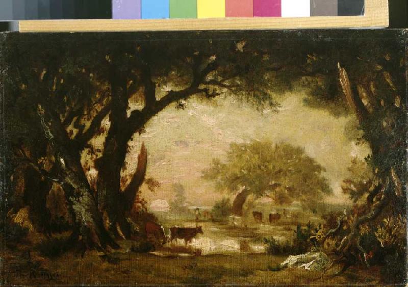 Lichtung im Wald von Fontainebleau de Etienne-Pierre Théodore Rousseau