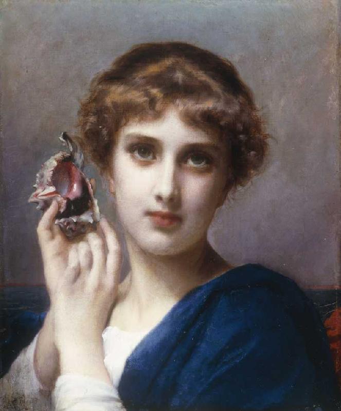 Frau mit einer Muschel. de Etienne Adolphe Piot