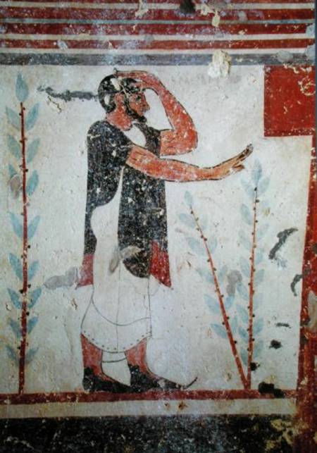 Priest making a ritual gesture, from the Tomb of the Augurs de Etruscan