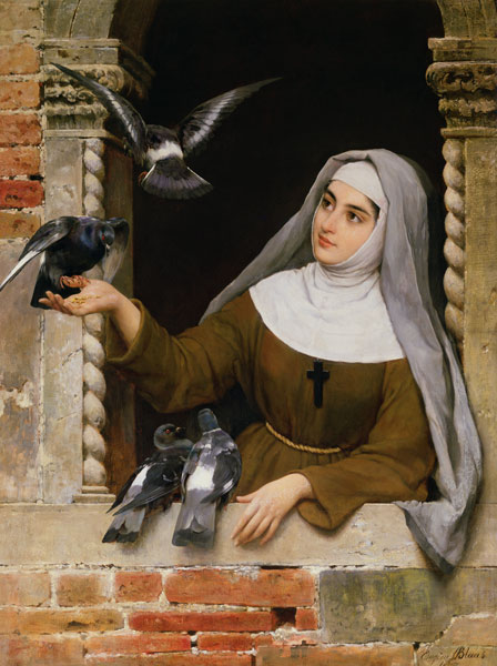 Feeding the Pigeons de Eugen von Blaas