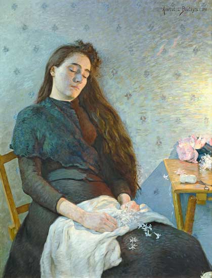 The Sleeping Flower Girl de Eugene Assezat de Bouteyre