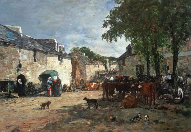 On the livestock market in Douala. de Eugène Boudin