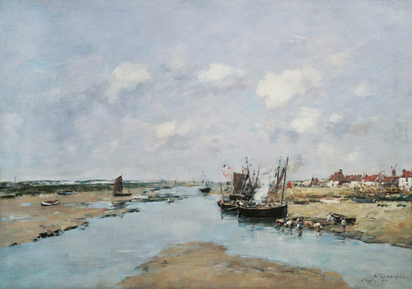 At low tide in Etaples. de Eugène Boudin