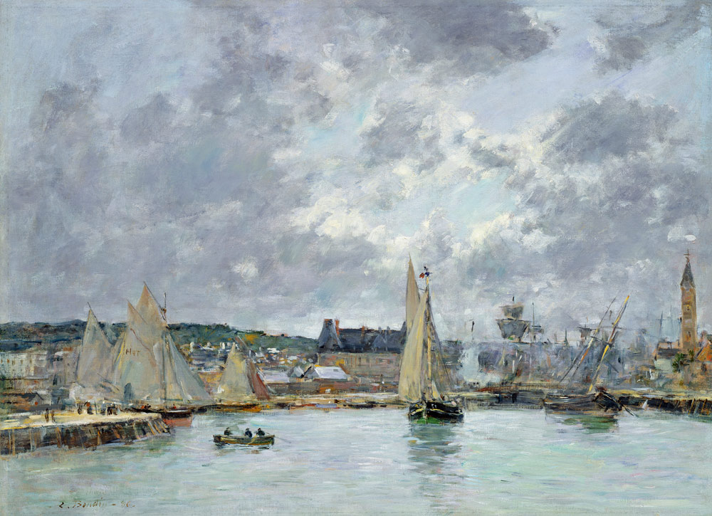 Trouville Harbour de Eugène Boudin