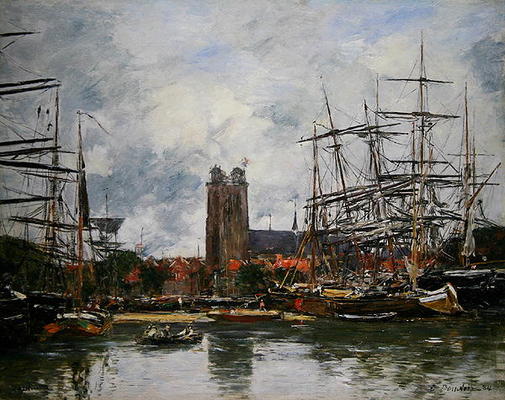 A French Port, 1884 (oil on canvas) de Eugène Boudin