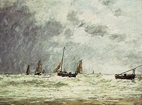 Exit of the fishing boats (Berck) de Eugène Boudin