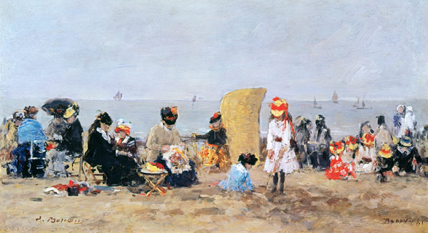 Beach Scene, Trouville de Eugène Boudin