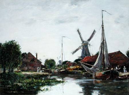 Dordrecht, Windmill on the Meuse de Eugène Boudin