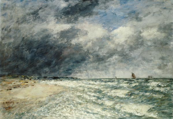 Gusty Weather over the Sea, Deauville de Eugène Boudin