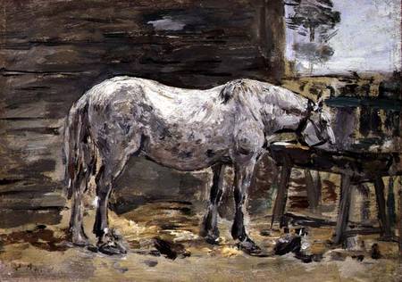 A Horse Drinking de Eugène Boudin