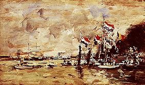 Before the regatta. Antwerp de Eugène Boudin