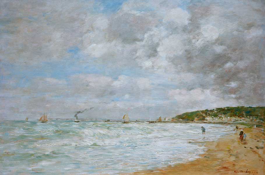 The shore at Trouville de Eugène Boudin