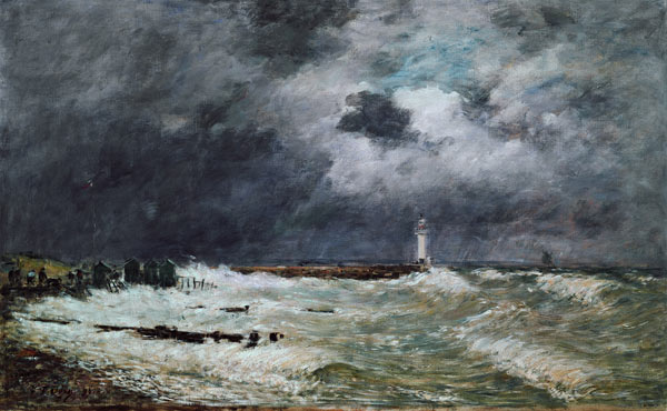 Storm at the coast with Le Havre de Eugène Boudin
