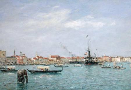 Venice, The Grand Canal, Austrian Steamship de Eugène Boudin