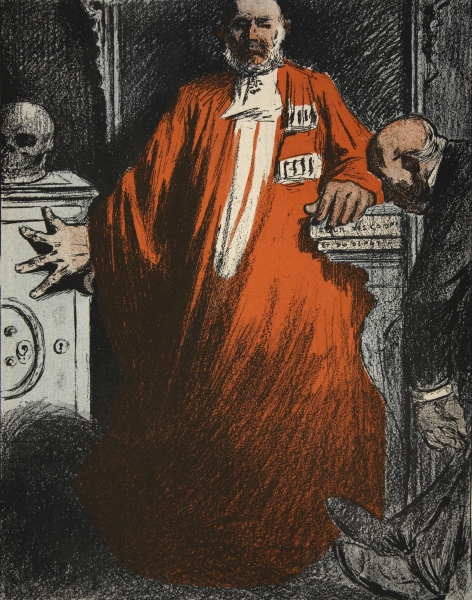 A judge in full garments, illustration from ''L''assiette au Beurre: Les Fonctionnaires'', 9th Augus de Eugene Cadel