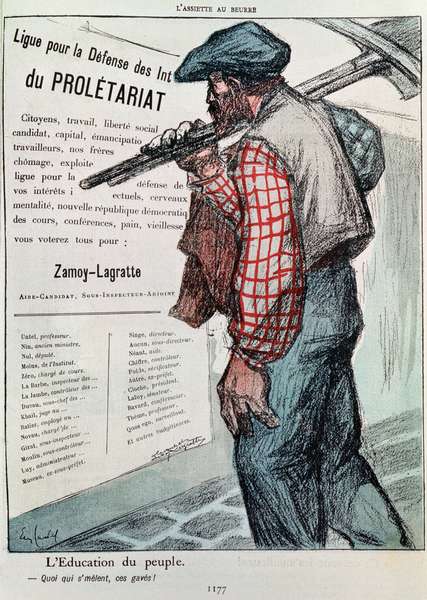 The Education of the People, from ''L''Assiette au Beurre'', published 1903 (colour litho)  de Eugene Cadel