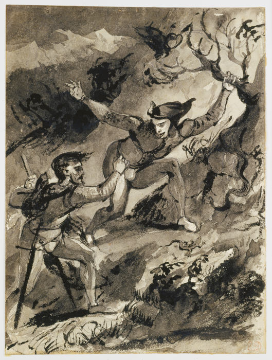 Faust and Mephistopheles on the Blocksberg de Eugène Delacroix