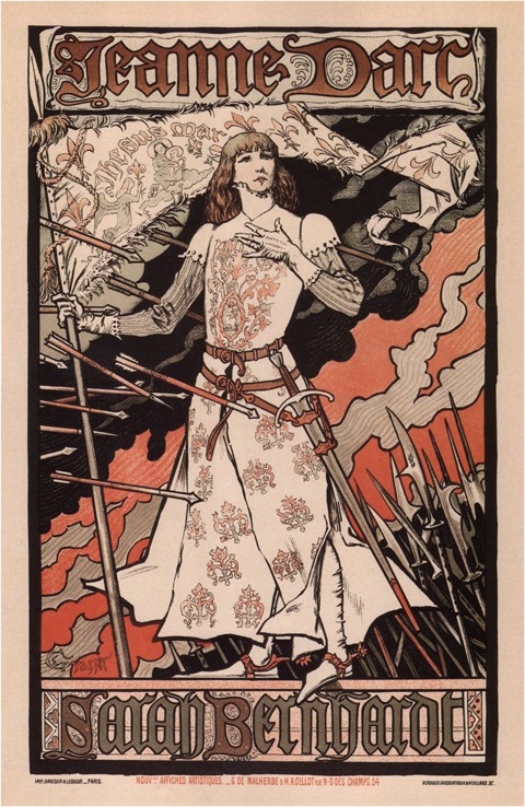 Sarah Bernhardt as Joan of Arc de Eugene Grasset
