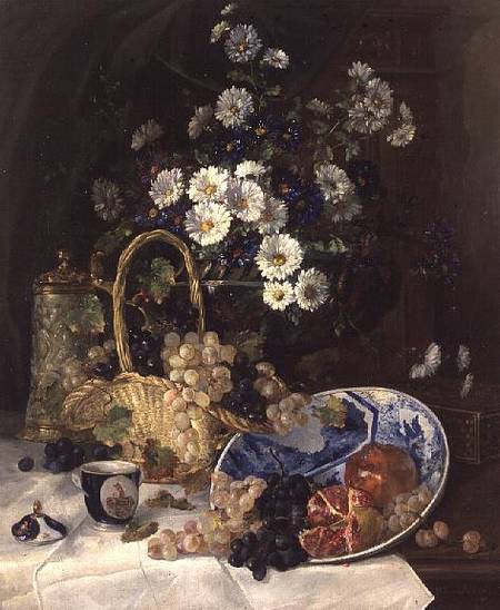 Still life with Flowers and Fruit de Eugene Henri Cauchois