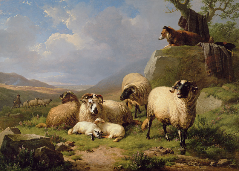 Sheep in a Landscape de Eugène Joseph Verboeckhoven