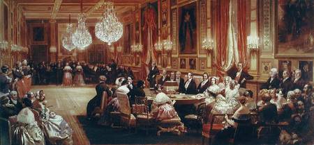 Concert in the Galerie des Guise at Chateau d'Eu, 4th September 1843 de Eugène Louis Lami